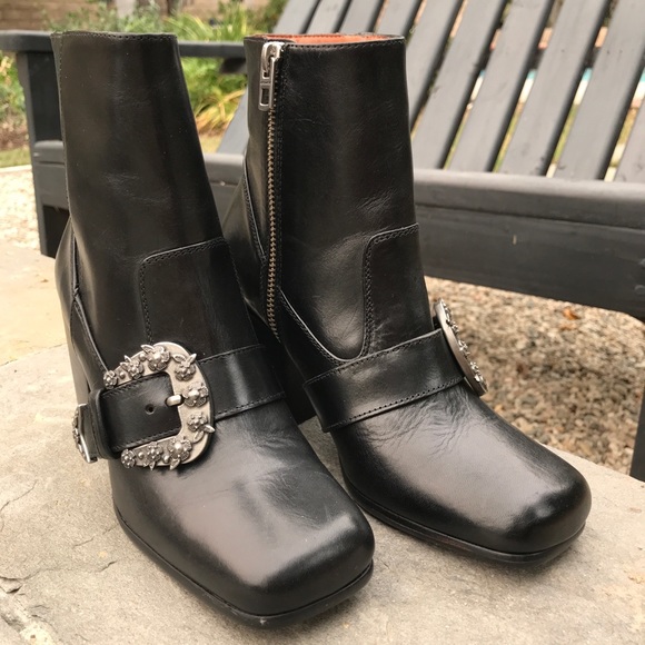 Coach Black Western Buckle Bootie Leather NEW - Picture 4 of 8